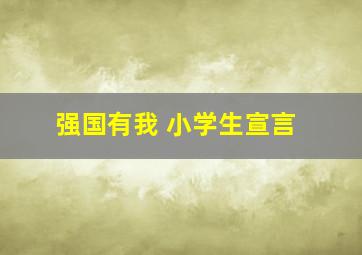 强国有我 小学生宣言